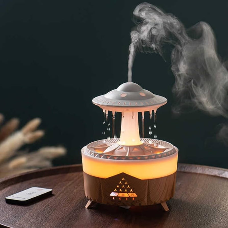 Luminária Ovni com Umidificar Difusor de Aroma e Luz Noturna Colorida